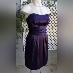 David's Bridal BURGANDY Strapless Dresss